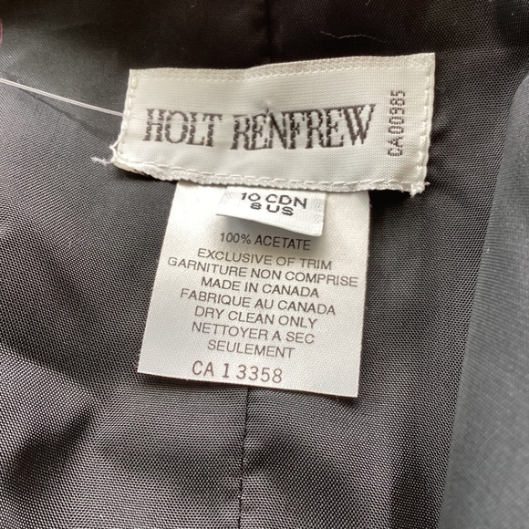 VINTAGE Holt Renfrew 2-piece Taffeta Outfit Burgundy US 8 - Picture 10 of 11